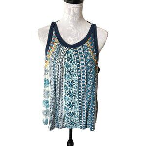 Sundance Womens Embroidered Tank Top Sleeveless Floral Large